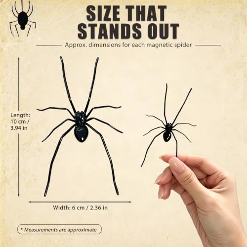 JOZRTOR 3D Spider Fridge Magnet, Realistic Magnetic Spider, 6 Pcs — view 3