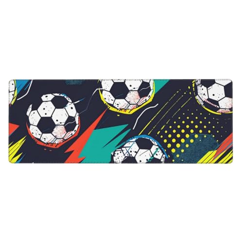 Grand tapis de souris football 80x30 cm tapis de bureau coloré et antidérapant