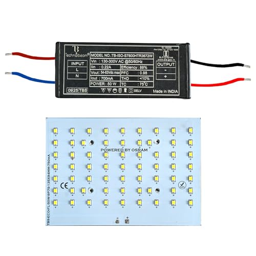 Image of Technobeam LED PCB with Driver for Repair | 63V 700mA | Aluminum Plate Base | Waterproof & Durable | Ideal for Flood Light and Street Light (50W)