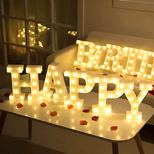 Image of LED Letter Lights Sign Light Up Letters Sign for Night Light Wedding /Birthday Party Battery Powered Christmas Lamp Home Decoration (Letter-H)