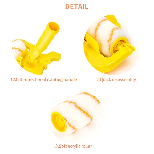 Paint Edger Combo Kit,Clean-Cut Paint Edger Roller Brush,Paint Brushes Safe Tool for Home Room Wall Ceilings DIY Indoor and Outdoor Painting - Thumbnail 3