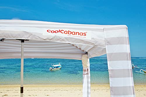 COOLCABANAS - CoolCabana 5 Beach Cabana Sun Shade Shelter Tent, 8' x 8' or 6'6" x 6'6", Easy to Setup, Folds to just 3'5", UPF 50+ Beach Tent, The Original and The Best