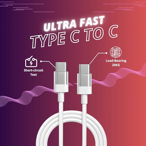 Image of AINE 45W USB-C to C Fast Charging Cable compatible with Nothing Phone 3A 3A Pro 2A Plus 2A CMF Phone 2 Pro CMF Bud Laptops & More |White | Original Charging Speed
