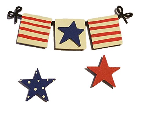 Set de 3 imanes decorativos estrellas patrióticas Roeda miniatura 1