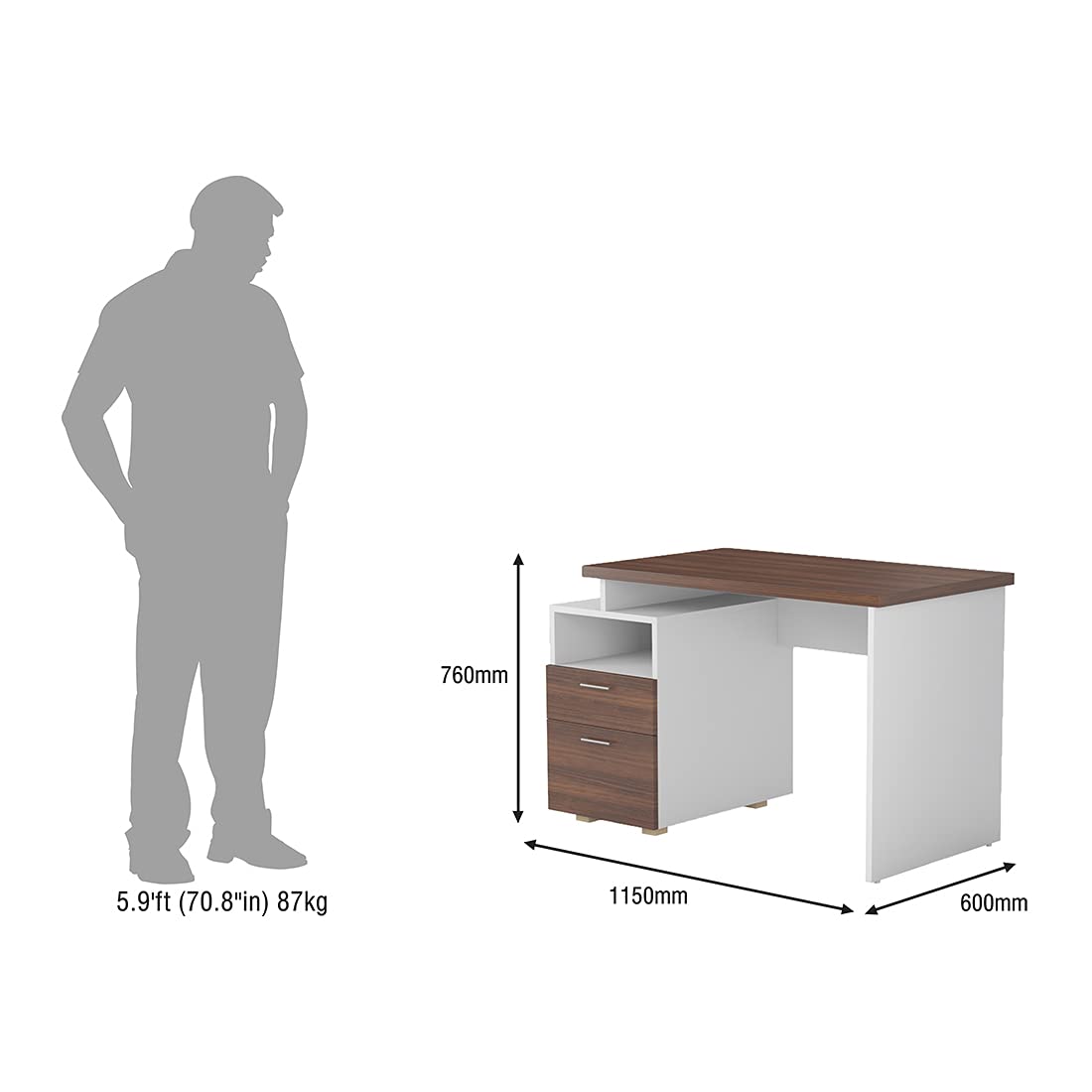 Durian Furniture Barkley Engineered Wood Study Desk (White