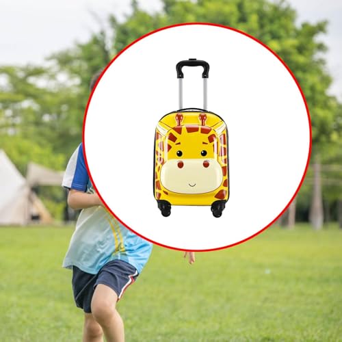 18 inch Kids Luggage Carry on Portable Travel Case with 4 Wheels Cartoon Gift Suitcase Hard Shell Luggage for Kids Children Yellow3
