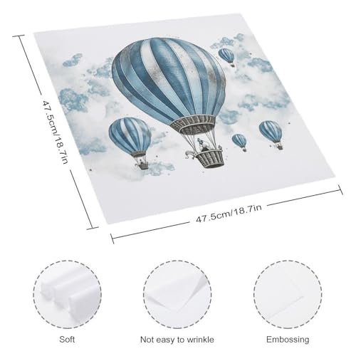 Servilletas de tela cuadradas azul diseño floral 18.7 x 18.7 in 4 pcs miniatura 2