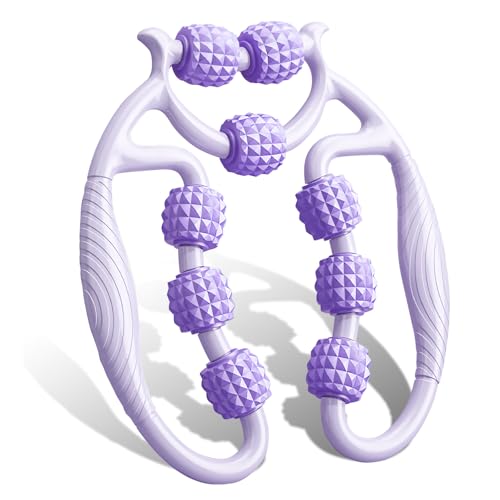 HYran Rodillo Masaje Muscular, Rodillo Masaje, Rodillo Masaje Piernas, Rulo Masaje Muscular de 360°, para Pierna Cuello Masajes Musculars Fitness (Púrpura)