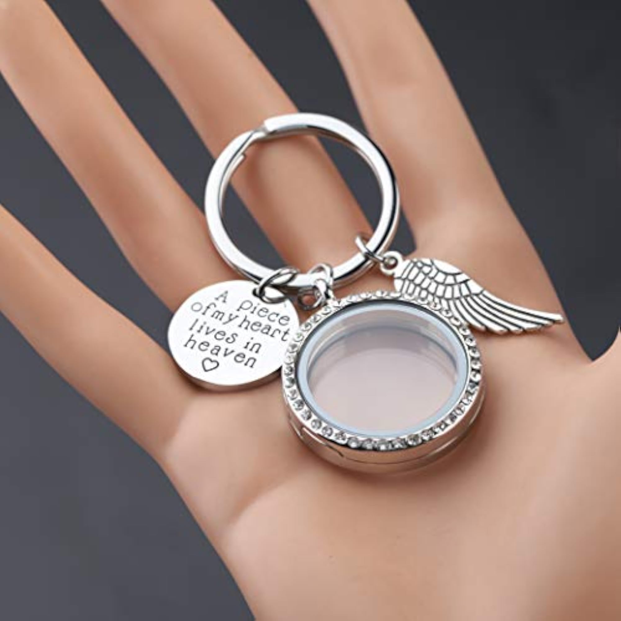 Memorial Photo Frame Keychain, Sympathy Gift