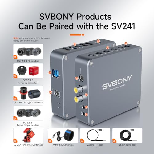 Image of SVBONY SV241 Pro Telescope Power Management Box and Telescope Power Hub Adapter, Hub Remote Control for Astronomy Equipment, Power Adapter with Dovetail Base for Astrophotography