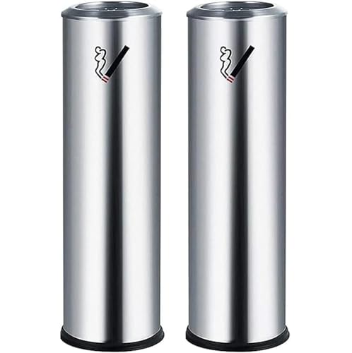 ✅ 10 Best Gifts for Cigar Lovers 7 Standing Ashtray for Patio Outside Ashtrays Floor Style Cigarette Butt Receptacle Disposal Commercial Metal Smokers Cigar Ash Tray Container, Gifts for Cigarette Lovers,2PCS