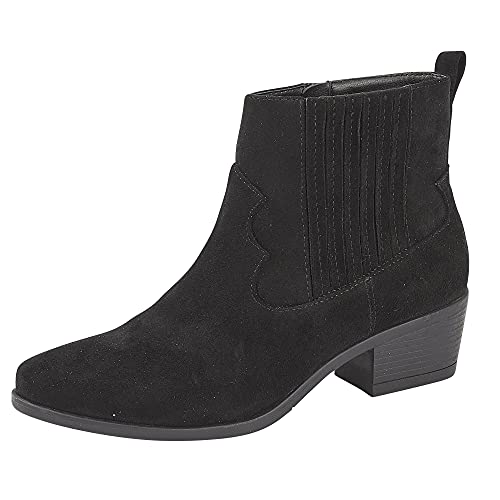 Onlineshoe Mujer Estilo Occidental Tacón Bajo Botines De Tacón Bajo 37 EU Black Cover