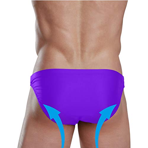 Sexy Men Swim Brief Bikini Purple Beach Bikini for Men Swim Underwear 2XL3