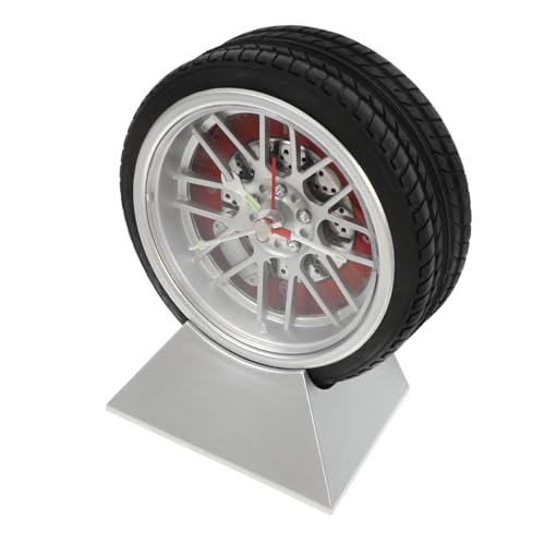 Car Tire Desk Clock with Red Stand
