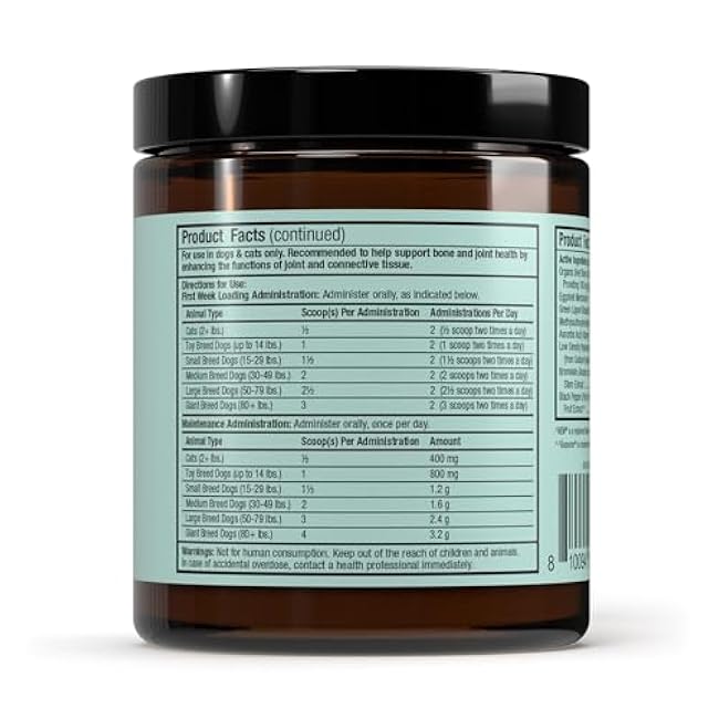 Bark & Whiskers Joint Support for Dogs & Cats, 1.69 Oz. (48 g), Collagen & Hyaluronic Acid, Promotes Mobility, Veterinarian Formulated, Non-GMO, Dr. Mercola-oE4rH7AW