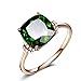 Madeone 18K Rose Gold Plating Luxury Square Emerald Green Gemstone Excellent Cut Cubic Zirconia CZ Wedding Engagement Ring for Women with Box Packing Size 6-10 (10)