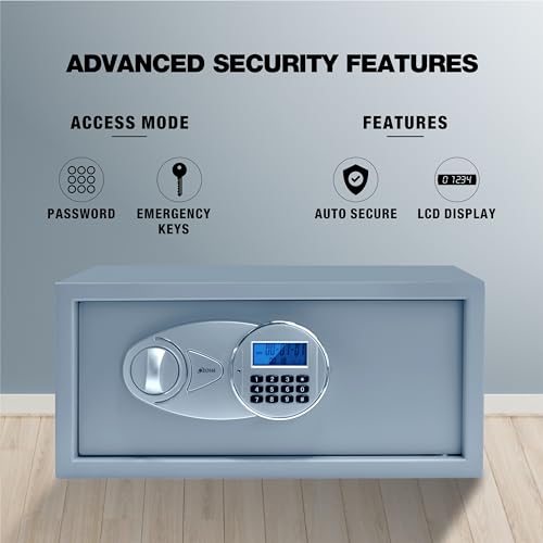 Image of Ozone 26.3 Litres Digital Safe Locker for Home & Office - Digital Lock, 1-Way Unlocking (Password), Size: 200H x 430W x 380D mm, Weight: 11kg, 2-Year Warranty (Grey)