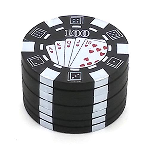 Grinder 3 pièces Broyeur Herb Pipe Herb Pipe Gras Moulin de cuisine en métal pour tabac, épices, herbes, pollen 40 mm Puce créative (noir)