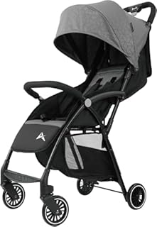 Alivio Lightweight Pushchair, Folding Baby Stroller 0-3 Years, Toddlers Travel Stroller with Mosquito Nets, Shoulder Strap, Anti-Friction & Wheels (Grey)