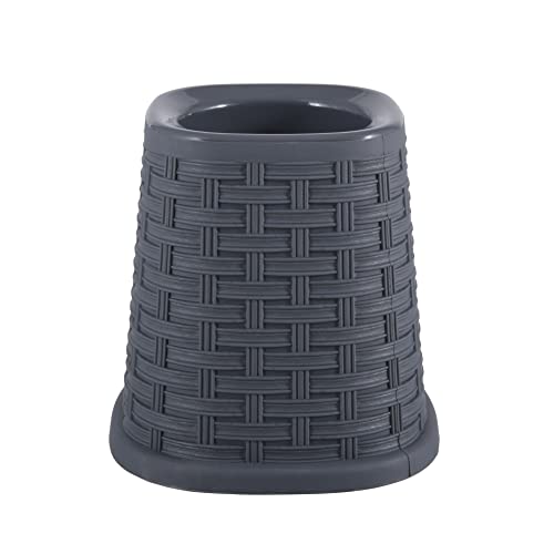 Image of Superio Wicker Style Toilet Bowl Brush and Holder (Onyx Grey), Durable Toilet Brush to Clean Bowl