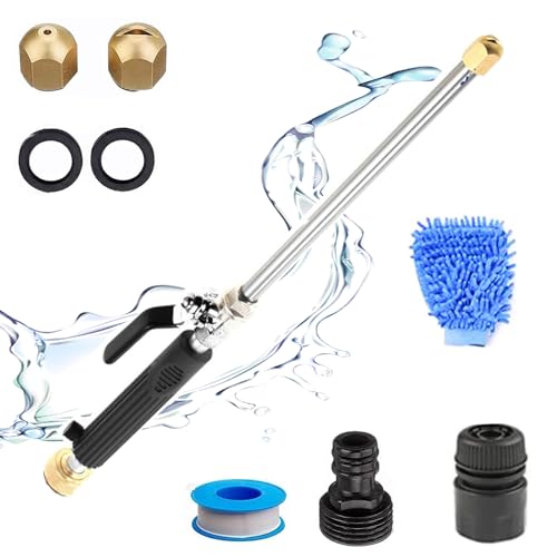 2-in-1 Portable Power Washing Nozzle,High Pressure Surface Cleaning Power Compact and Lightweight,Pressure Washer,With 2 Different Nozzles (Black)