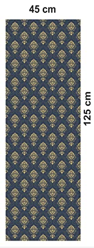 Image of CABANA HOMES Wall Stickers Botanical DIY Wallpaper (45 x 125 cm, 2 Rolls) (12 sq. ft) Decals Blue Damask Self Adhesive Furniture, Wardrobe, Office
