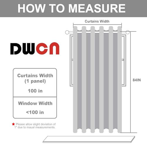 Image of DWCN Total Privacy Room Divider Blackout Curtain - Thermal Curtains for Patio Door, Living Room, Bedroom Partition and Shared Office Space, 1 Grommet Curtain Panel, 8.3ft Wide x 7ft Tall, Beige