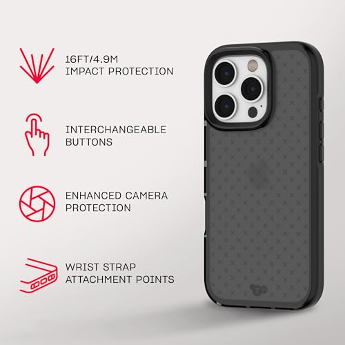 Image of Tech21 EvoCheck for iPhone 16 Pro Impact Protection Case - in Smokey