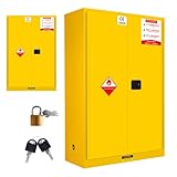 43x65x18 inch Flammable Liquid Storage Cabinet - Fireproof Metal Cabinet with 3-Point Lock, 45 Gallon Capacity & Adjustable Shelves for Industrial, Scientific, Warehouse Use 306
