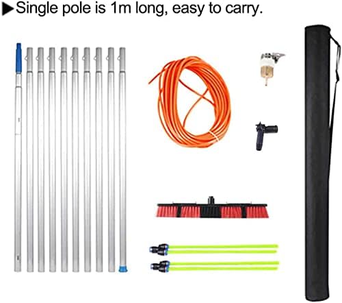 Telescopic Window Cleaning Brush with Water Hose 50cm Extendable Pole for Solar Panel & Photovoltaic Cleaning Efficient Glass Cleaning Tool for Home & Commercial Use