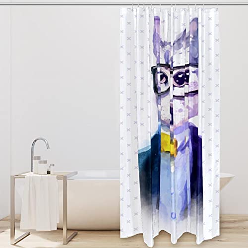 Rideau de douche de qualité supérieure motif chat hipster lavable