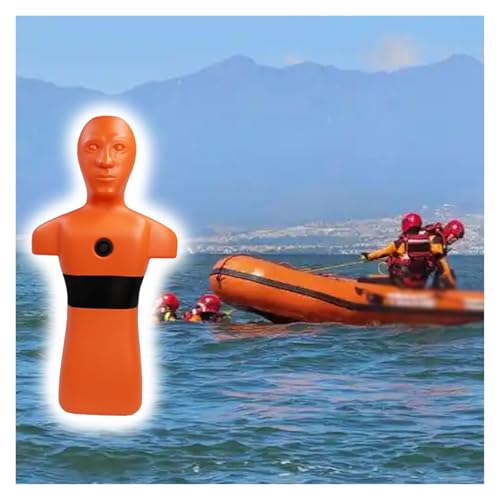 Drowning Drill Model, Rescue Training Dummy 110lbs After Filling with Water, Swimming Teaching Tools for Basic Skills Practice & Flood Prevention and Relief(1 pc Orange)