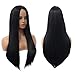 Produktbild Perücke Schwarz Damen Lang Glatt Brunett Perücken für Frauen Natürlich Wig Cosplay Kostümparty Halloween Karneval Wig 013