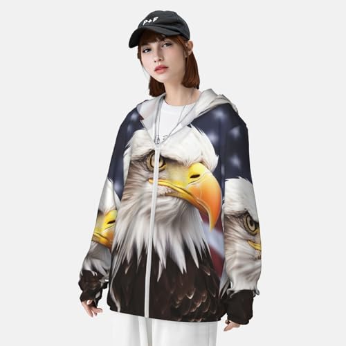 Sudadera protectora solar con capucha y águila miniatura 5