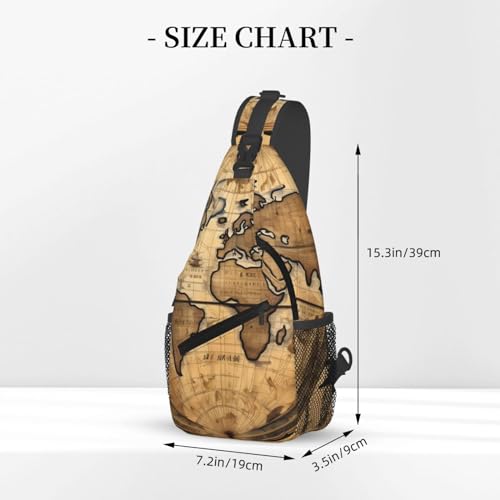 Mochila bandolera MyPiky con estampado de mapa antiguo miniatura 3