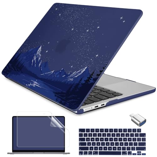 Batianda Case for MacBook Air 13.6" 2026 M5 M4 M3 M2 Chip,Starry Night Lake