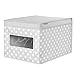 mDesign Caja con tapa grande con estampado de puntos – Cajas apilables...