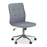 Cómoda: Sillón oficina con acolchado suave con un forro de tela gris. Permite sentarse durante largo tiempo