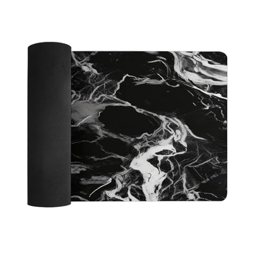 Mouse Pad de Escritorio Mármol Blanco y Negro 60x30 cm miniatura 3