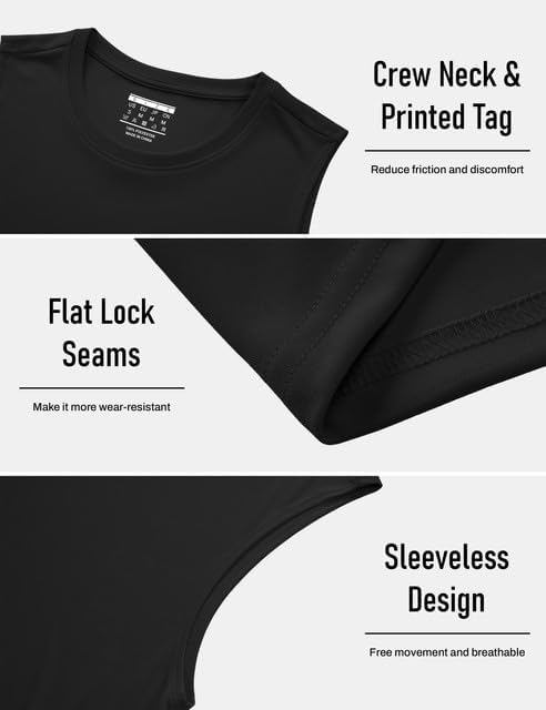 MAGCOMSEN Men's UPF 50+ Sleeveless Shirts Quick Dry UV Protection Muscle Athletic Tank Top for Workout Swim Running Gym - Image 5