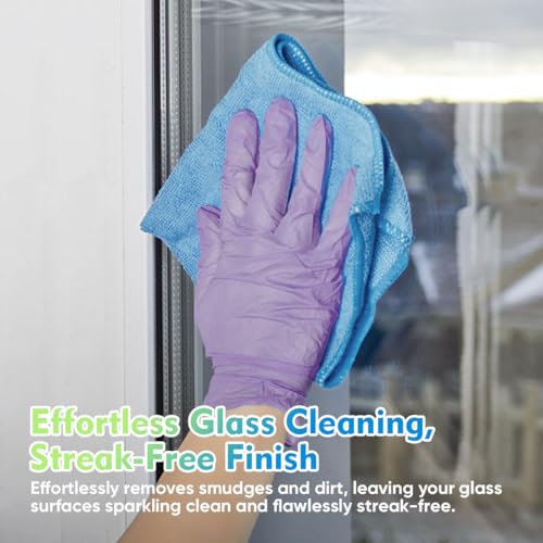 Image of HOMEXCEL Blue Microfiber Cleaning Cloth 200PK, Towels for Cars, 12.5x12.5 inch