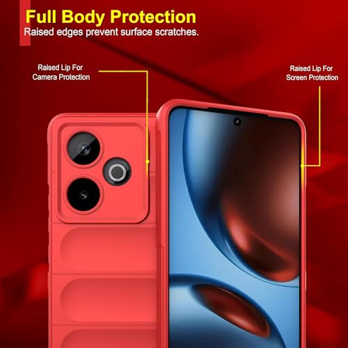 Image of Amazon Brand-Solimo Mobile Cover for Realme GT 7 5G / GT 7T 5G | Full Camera Protection | Liquid Silicon Case | Flexible Bumper Case for Realme GT 7 5G / GT 7T 5G (Red)