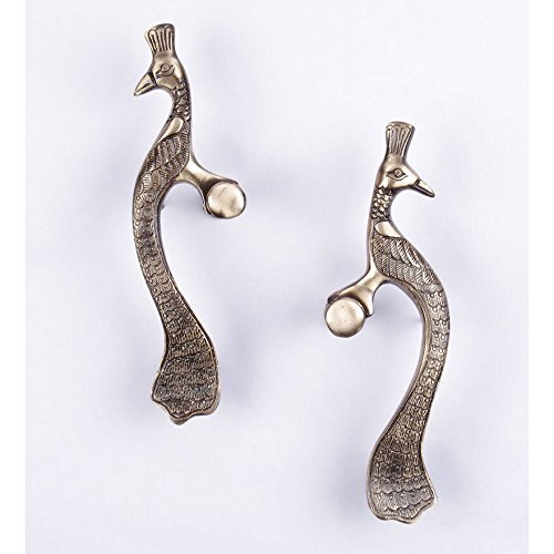 Poignée de porte en laiton massif style paon vintage haut de gamme