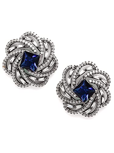 Image of Karatcart Women Green American Diamond Stud Earrings