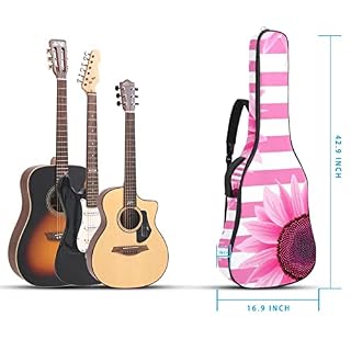 Housse étanche pour guitare acoustique avec double bandoulière et poche Motif floral, Multicolore 03., 42.9×16.9×4.7 in… - Les Beatles, Paul McCartney, John Lennon, RIngo Starr, George Harrison Housse étanche pour guitare acoustique avec double bandoulière et poche Motif floral, Multicolore 03., 42.9x16.9x4.7 in… – Image 5