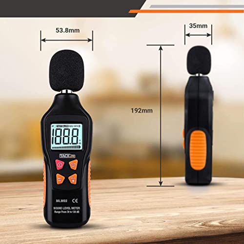 Digital Sound Level Meter, Decibel Meter 30-130dB(A) Range with Sound Simulation