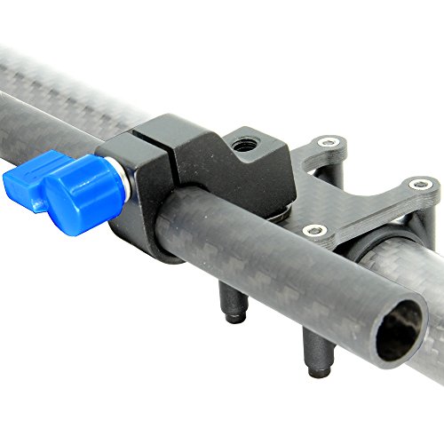 Image of Adjustable 15mm Lightweigh Heavy Duty Clamp Adaptor with 6 inch Carbon Fiber Rod (15mm) for DJI Ronin-M /MX, Movi