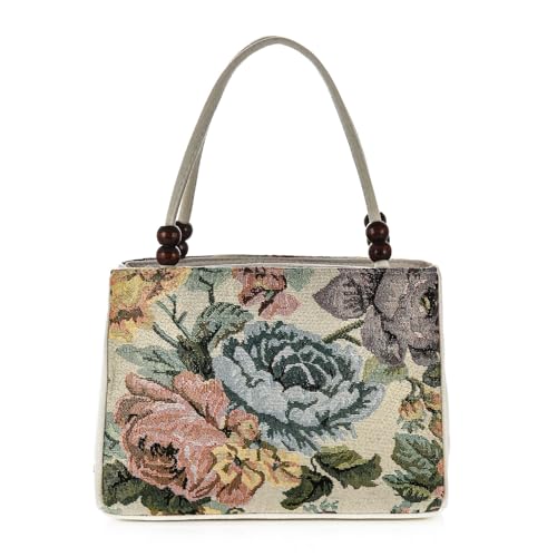Image of Women Retro Embroidery Satchel Handbag Boho Vintage Handmade Double-Sided Animal Ethnic Hobo Tote Purse Shoulder Handbags