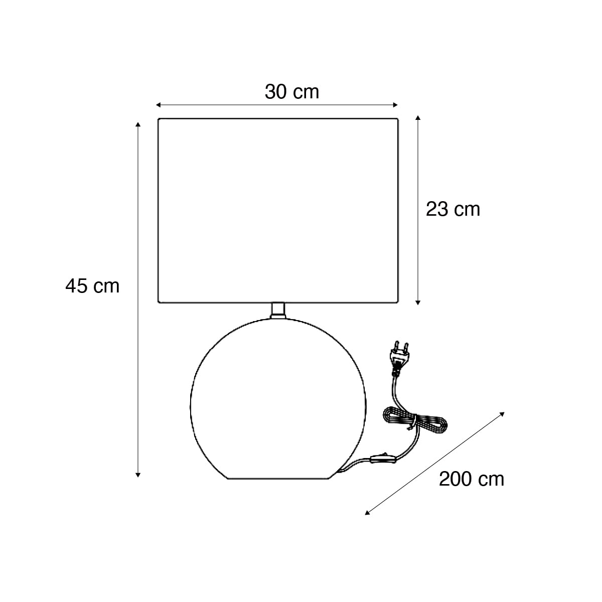 Qazqa Japandi Tischleuchte mit Schirm, Tischlampe - Timo - Beige, Oval, max. 15W, Geeignet für LED, 45cm, Ideal als Schlafzimmerlampe und Wohnzimmerlampe