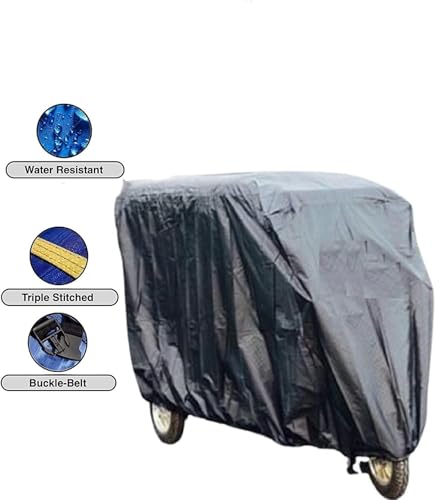 Image of Auto Rickshaw Cover Waterproof | Full Size Weatherproof 3-Wheeler Cover with Elastic Fit & Triple Stitching | Dust, Sun, Rain Protection for Electric & Petrol E-Rickshaw (Grey)